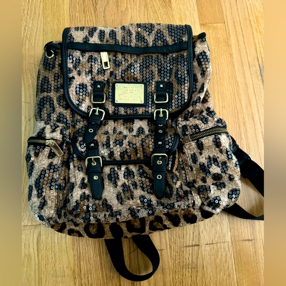 Juicy Couture Handbags - Juicy Couture leopard print sequined backpack